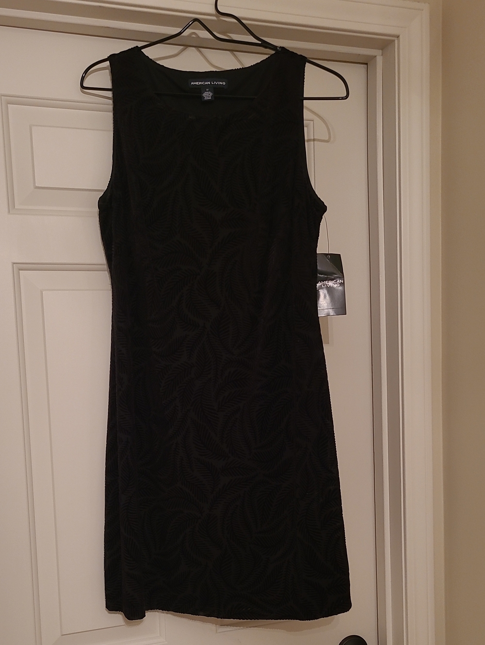 🖤 NWT American Living By Ralph Lauren Black Velvet Burnout Leaf Dress 12
